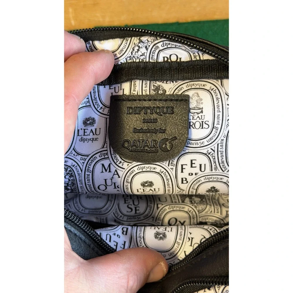 Diptyque‎ Paris Qatar Airways Amenity Kit Toiletry Bag Black Travel Case New